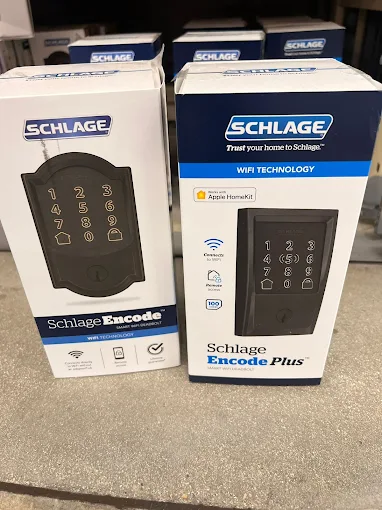 Schlage Encode Plus smart lock installed on Melbourne Beach residential door